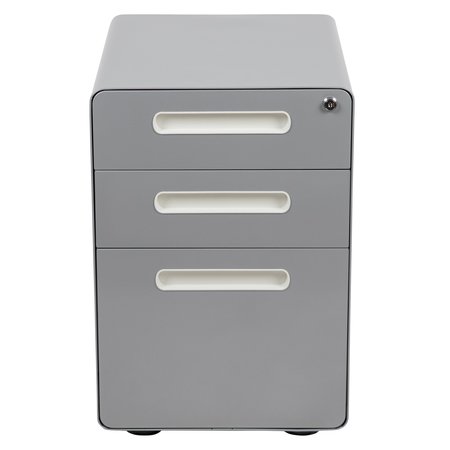 Flash Furniture 3 Drawer Filing Cabinet, Gray HZ-AP535-01-GRY-GG